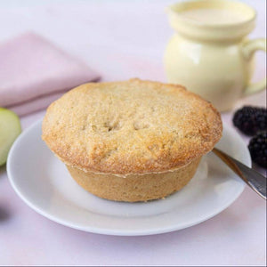Apple and Blackberry Pie in all butter shortcrust pastry